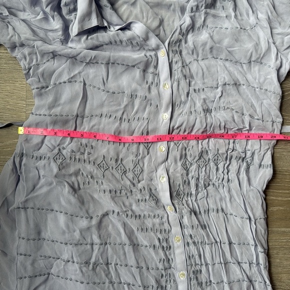 NEW Soft Surroundings Mallorca Sheer Belted Button Maxi Dress Blue Mist XL - Picture 10 of 12